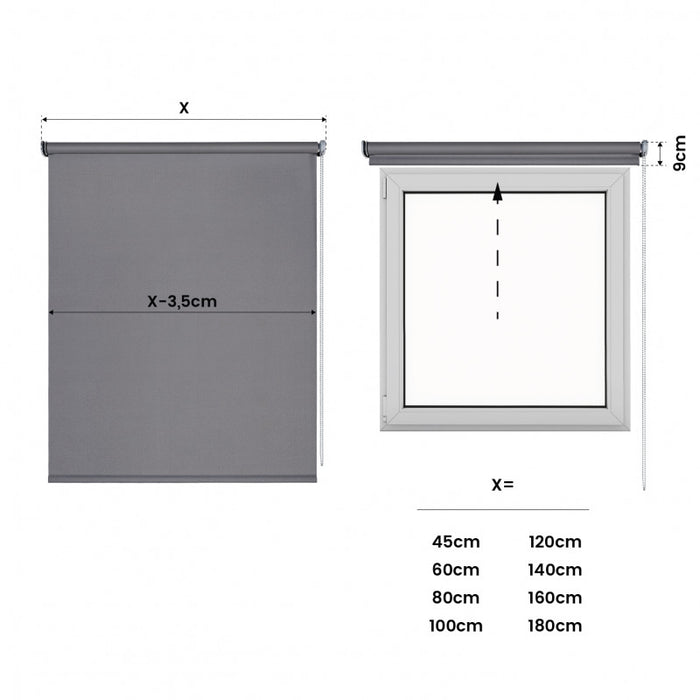 Tenda oscurante Motorizzata Moon con Motore e Telecomando. Tende Motorizzate con batteria Oscuramento per finestre e porte Gris scuro 160 x 250cm