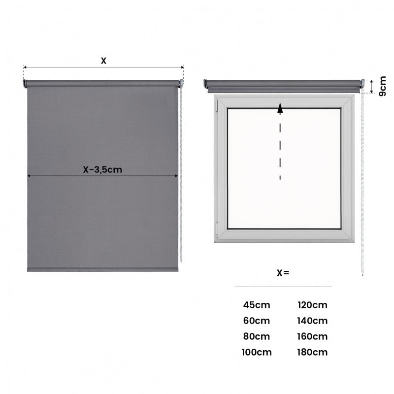 Tenda oscurante Motorizzata Moon con Motore e Telecomando. Tende Motorizzate con batteria Oscuramento per finestre e porte Gris scuro 140 x 250cm