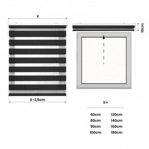 Tenda a Rullo Notte e Giorno Avvolgibile Con Doppio telo Grigio 140x250 cm