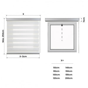 Tenda a Rullo Notte e Giorno Tenda a Rullo Con Finiture in Alluminio Premium Bianco 80 x 250cm