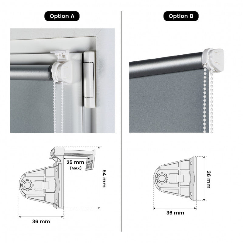 Tenda a Rullo Oscurante installazione senza foratura EasyFix Argento 120x180 cm