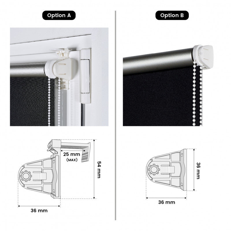 Tenda a Rullo Oscurante installazione senza foratura EasyFix Nero 120x180 cm