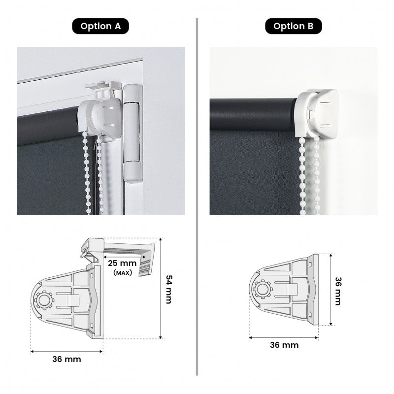 Tenda a Rullo Oscurante installazione senza foratura EasyFix Grigio 150x180 cm