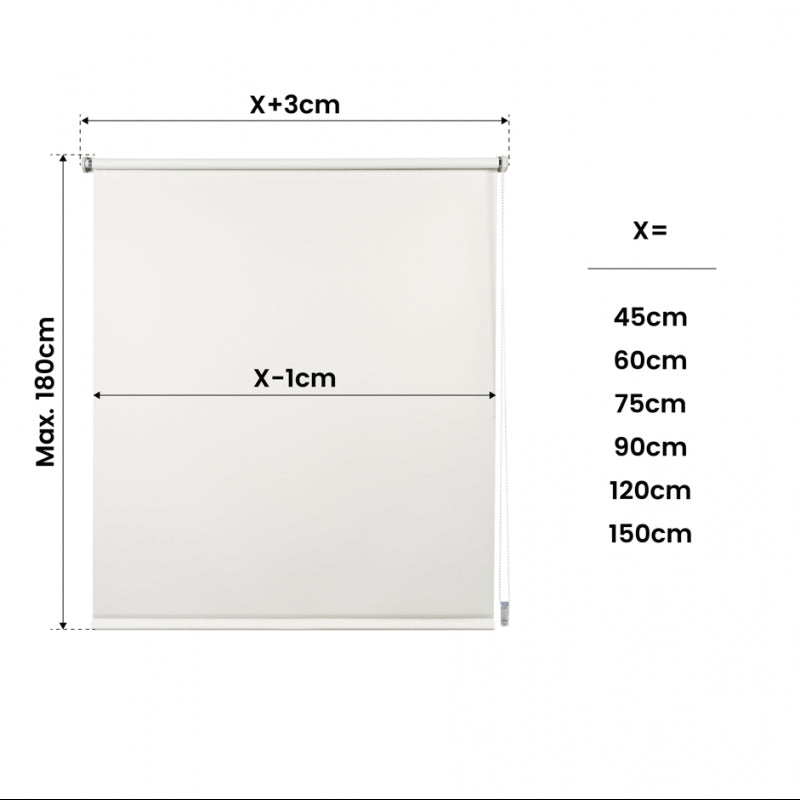 Tenda a Rullo Oscurante installazione senza foratura EasyFix Ecru 120x180 cm