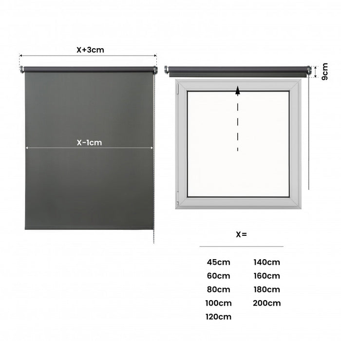 Tenda a rullo oscurante per finestre e porte GrigioVerde 140x180 cm