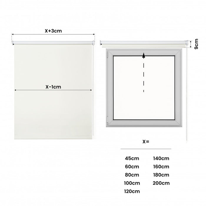 Tenda a rullo oscurante per finestre e porte Ecru 100x250 cm