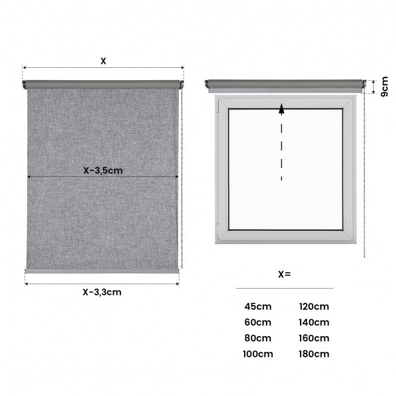 Tenda a rullo oscurante con Finiture Premium grigio 120 x 250 cm