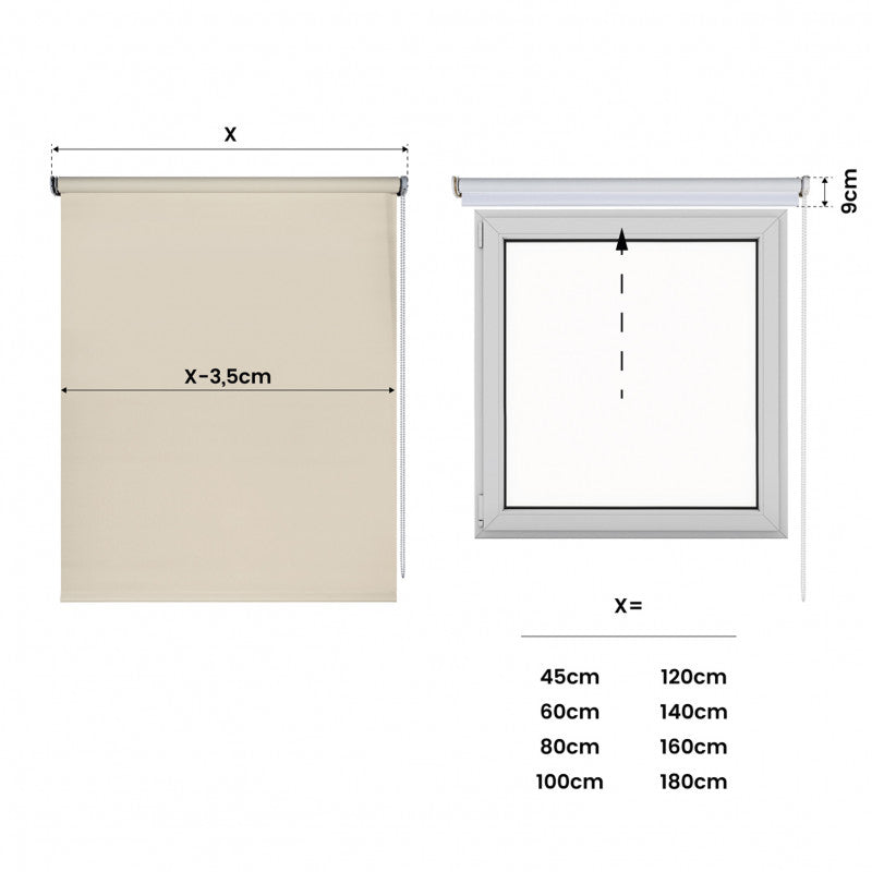 Tenda a rullo oscurante Moon Sabbia 45x180 cm