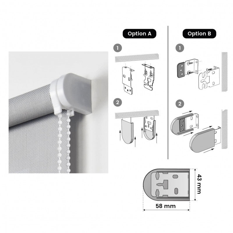 Tenda a Rullo Screen resistente e isolamento termico Grigio 90x180 cm