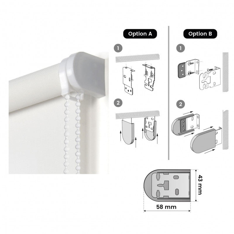 Tenda a Rullo Screen resistente e isolamento termico Bianco 100x180 cm