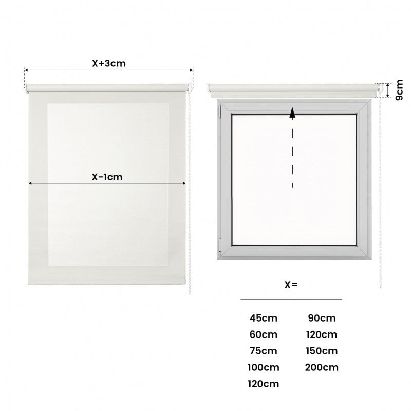 Tenda a Rullo Screen resistente e isolamento termico Bianco 120x250 cm