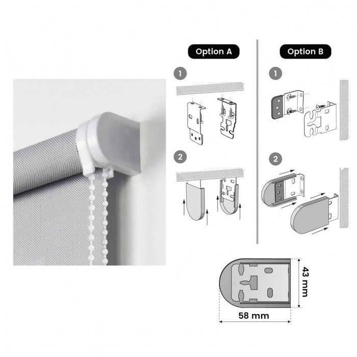 Tenda a Rullo Screen resistente e isolamento termico Grigio 80x180 cm