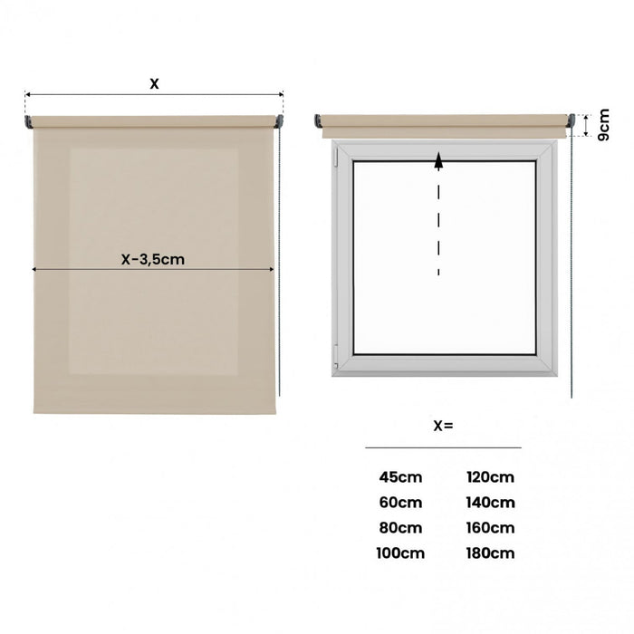 Tenda a rullo Automatiche Traslucide Tende Motorizzate con batteria, motore e telecomando Beige 120 x 250 cm