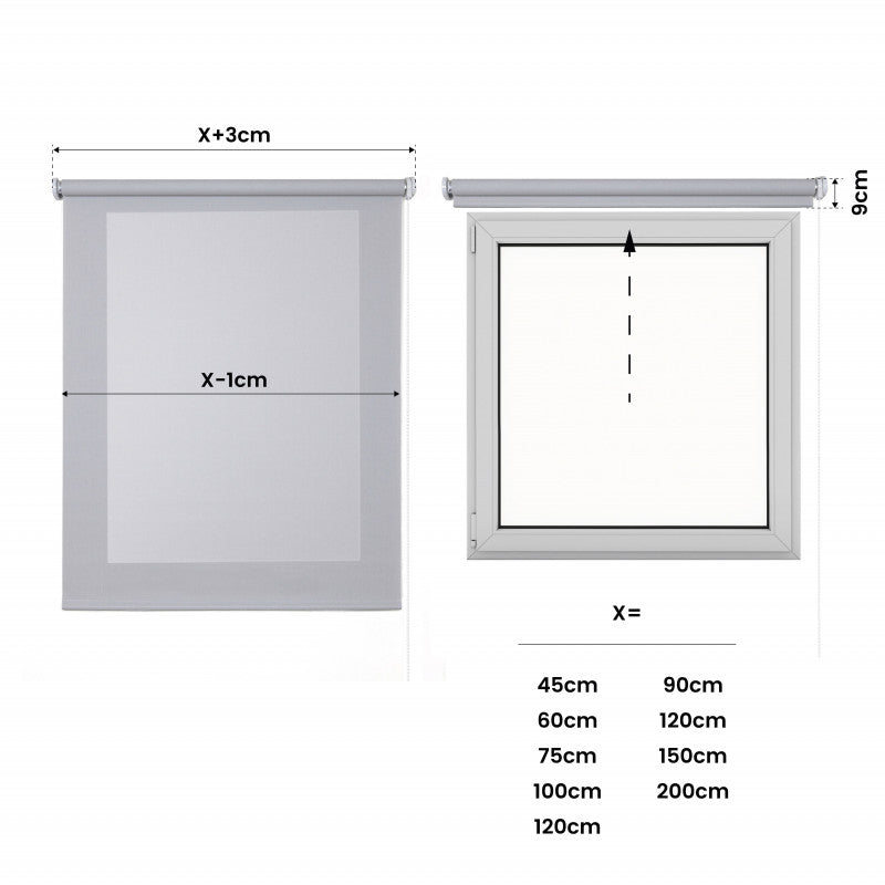 Tenda Motorizzata Screen con batteria Tenda in tessuto tecnico con motore e telecomando porte e finestre Isolamento termico Grigio 180 x 250cm