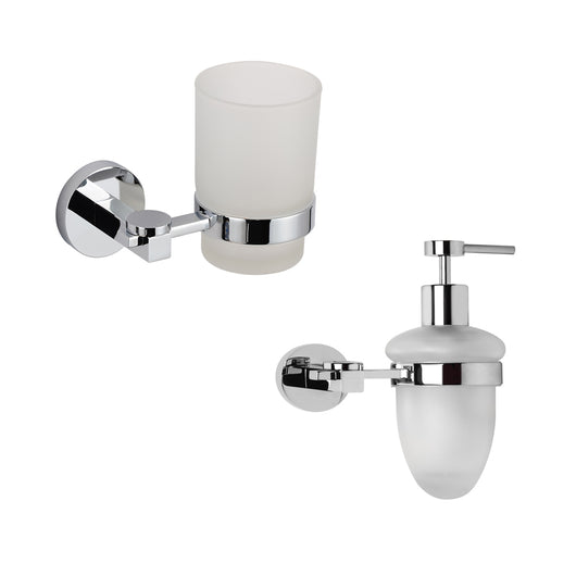 Set 2 pezzi accessori da bagno margherita 002 ottone cromato