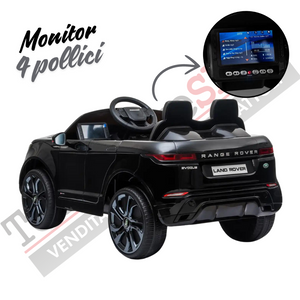 Auto Elettrica Macchina per Bambini LAND ROVER EVOQUE 12V con Monitor 4" Lettore Mp3 -Nero