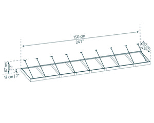 Pensilina Da Esterno Sophia XL 750X140X67 cm  Trasparente