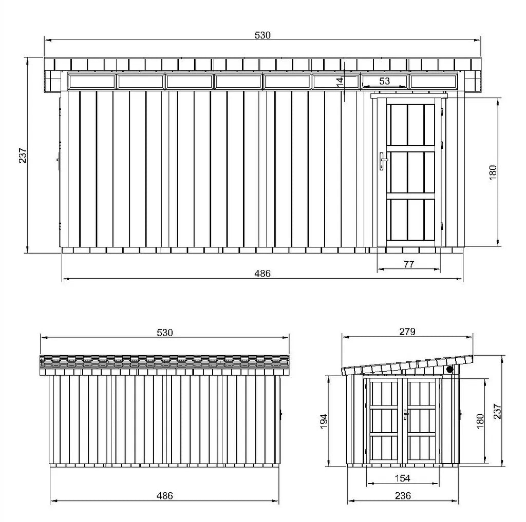 Casetta da Giardino di QUALITÀ PREMIUM 8.52+2.95m²-L530xW279cm - TIMBELA M905C-CAVERN STEEL