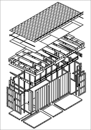 Casetta da Giardino di QUALITÀ PREMIUM 8.52+2.95m²-L530xW279cm - TIMBELA M905C-CAVERN STEEL