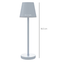 Lampada da Tavolo Portatile ⌀11,2x36,5 cm in Acrilico e Metallo Grigio