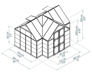 Victory Chalet Da Giardino in Policarbonato 305X365X269 cm 