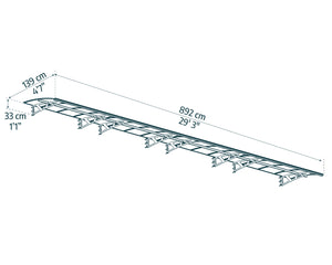 Pensilina Da Esterno Amsterdam 890X140 cm Trasparente