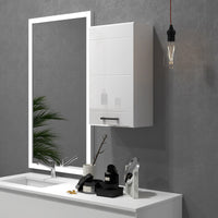 Pensile da Bagno 1 Anta 37x22,5x70 cm in MDF Bianco