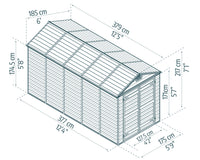 Casetta Da Giardino in Policarbonato Skylight  378X185X217 cm Grigio Scuro