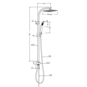 Colonna doccia attrezzata acciaio inox cromato soffione quadro doccetta *** confezione 1