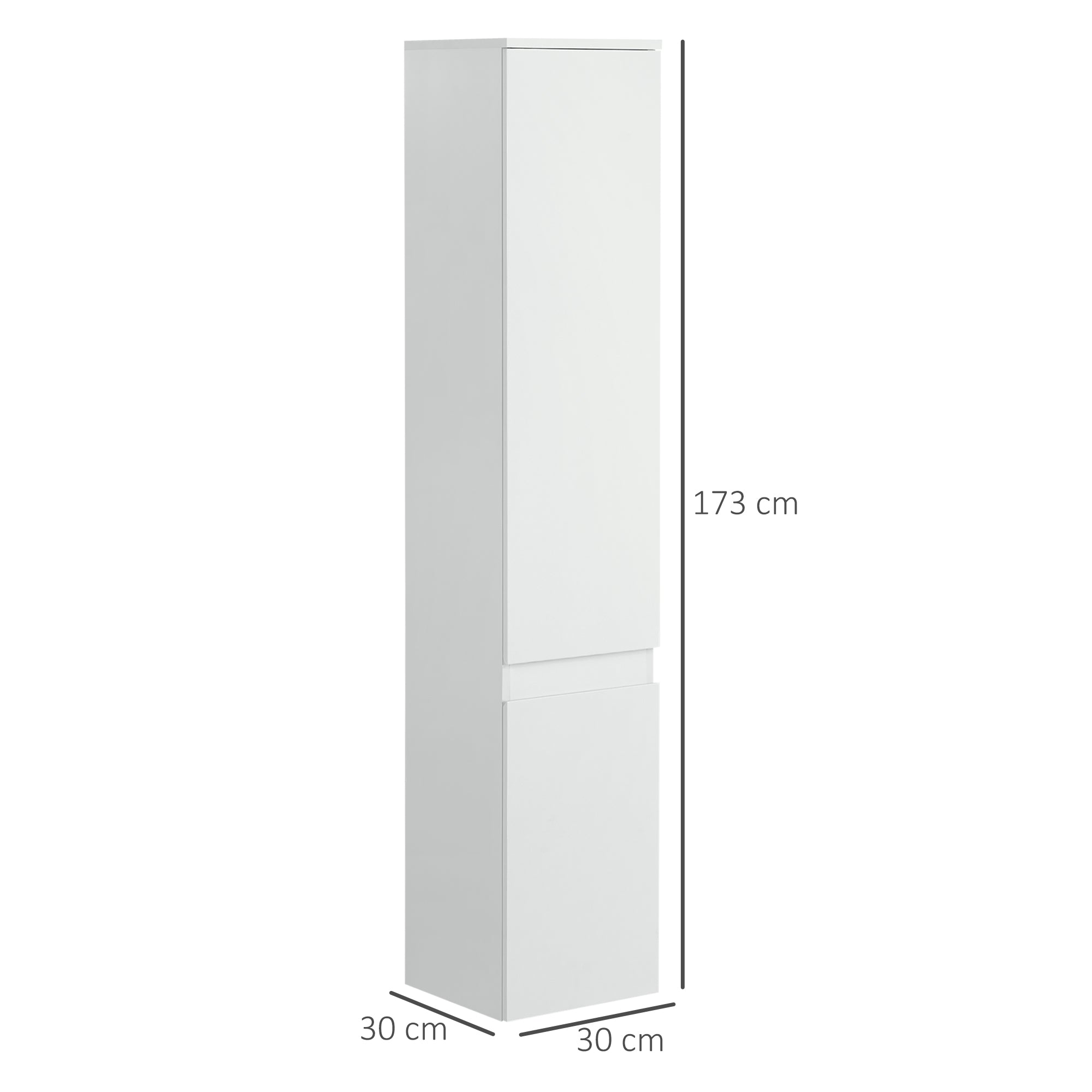 Mobile a Colonna Bagno 30x28x152,5 cm in Legno truciolare Bianco