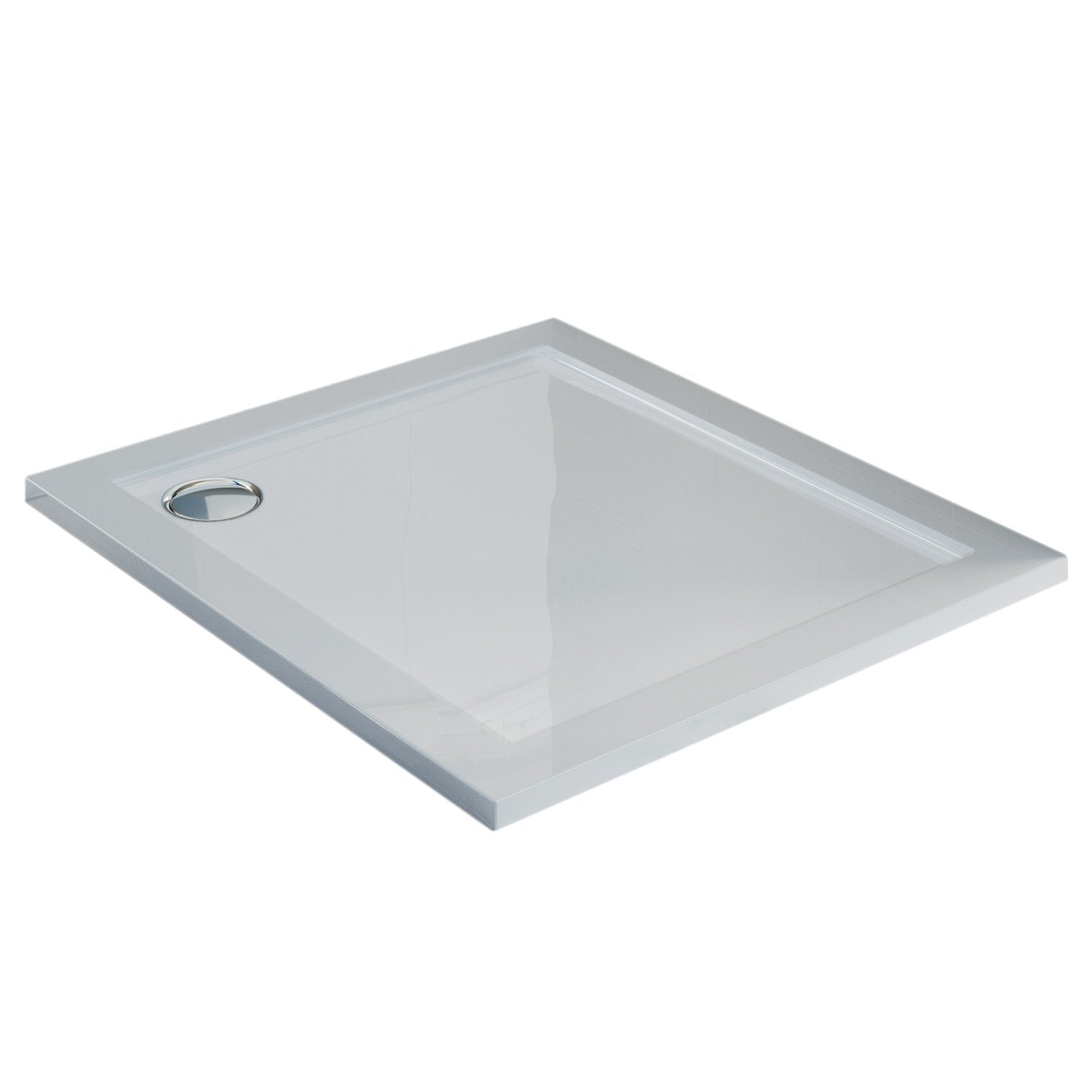 Piatto Doccia Slim 80x80x4 cm Quadrato Acrilico Bordato Bianco Lucido mod. Flower