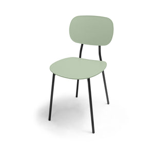 Fabriano - Set di 4 sedie di design in metallo e PP, stile moderno, colore elegante verde