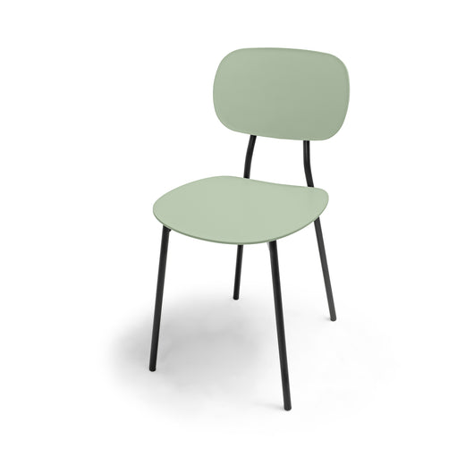 Fabriano - Set di 4 sedie di design in metallo e PP, stile moderno, colore elegante verde