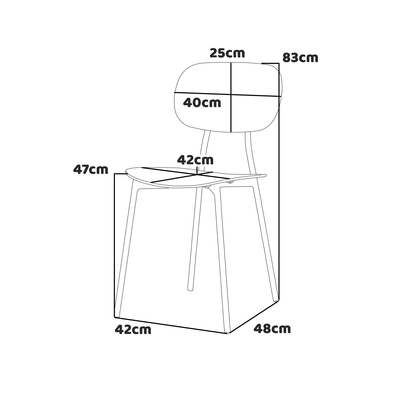 Fabriano - Set di 4 sedie di design in metallo e PP, stile moderno, colore elegante verde