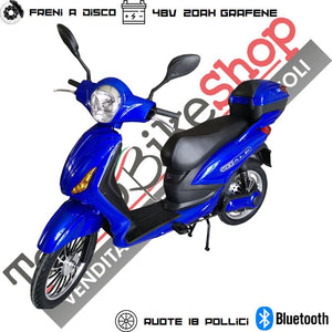 Bici Elettrica Scooter Velocipede Vitale NJT-007 250W  20Ah 48V Batteria a Grafene colore Blu