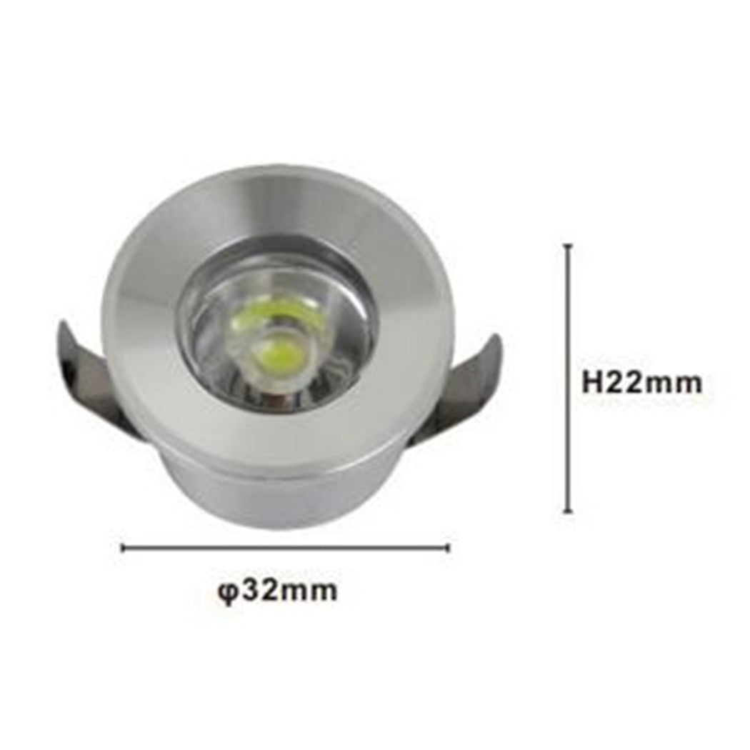 Trade Shop - Faretto 1w Led Incasso A Soffitto Ip20 Argento Mini Spot Segnapassi Luce Calda 00267         