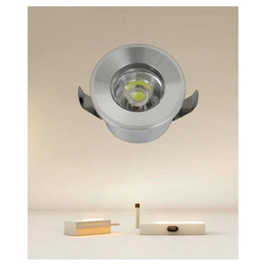 Trade Shop - Faretto 1w Led Incasso A Soffitto Ip20 Argento Mini Spot Segnapassi Luce Naturale 00250         