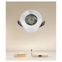 Trade Shop - Faretto 1w Led Incasso A Soffitto Ip20 Bianco Mini Spot Segnapassi Luce Fredda 00205         