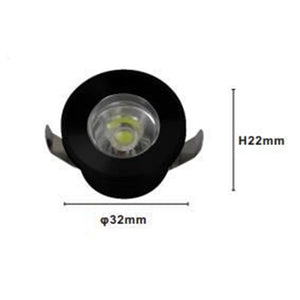 Trade Shop - Faretto 1w Led Incasso A Soffitto Ip20 Nero Mini Spot Segnapassi Luce Calda 00304         