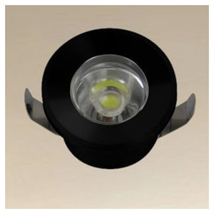 Trade Shop - Faretto 1w Led Incasso A Soffitto Ip20 Nero Mini Spot Segnapassi Luce Calda 00304         