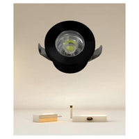 Trade Shop - Faretto 1w Led Incasso A Soffitto Ip20 Nero Mini Spot Segnapassi Luce Fredda 00281         