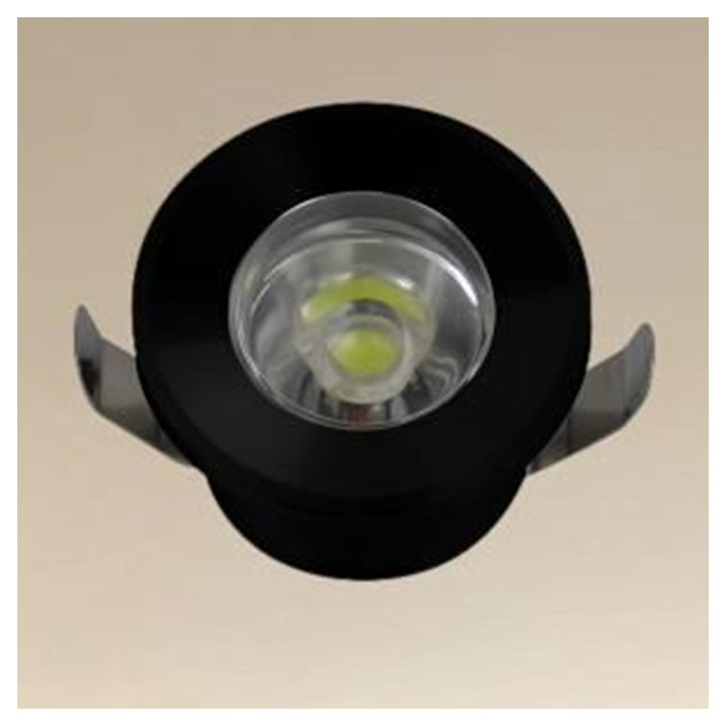 Trade Shop - Faretto 1w Led Incasso A Soffitto Ip20 Nero Mini Spot Segnapassi Luce Fredda 00281         