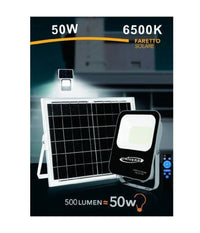 Faretto Faro Led Solare 50watt Telecomando Ip65 Luce Bianco Fredda 6500k Fso-50w         