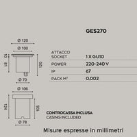 Faretto incasso acciaio gea led egoi ges270 led ip67 spot terra tondo calpestabile esterno gu10