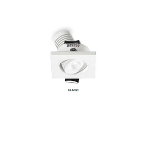 Faretto incasso alluminio gea led elara gfa890 spot quadrato orientabile, tonalità luce 3000°k (luce calda)