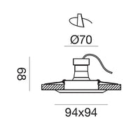 Faretto incasso bianco gea led gfa1190 gu10 led ip20 alluminio lampada soffitto quadrato