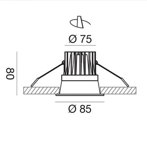 Faretto incasso gea led celia gfa1010c nero lampada soffitto moderna