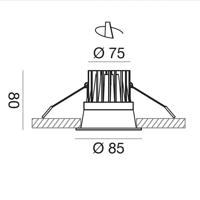 Faretto incasso gea led celia gfa1010c nero lampada soffitto moderna