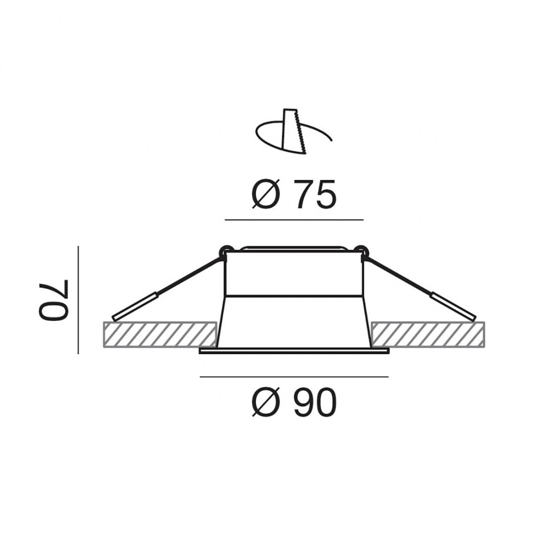 Faretto incasso gea led dione gfa1000c bianco lampada soffitto moderna