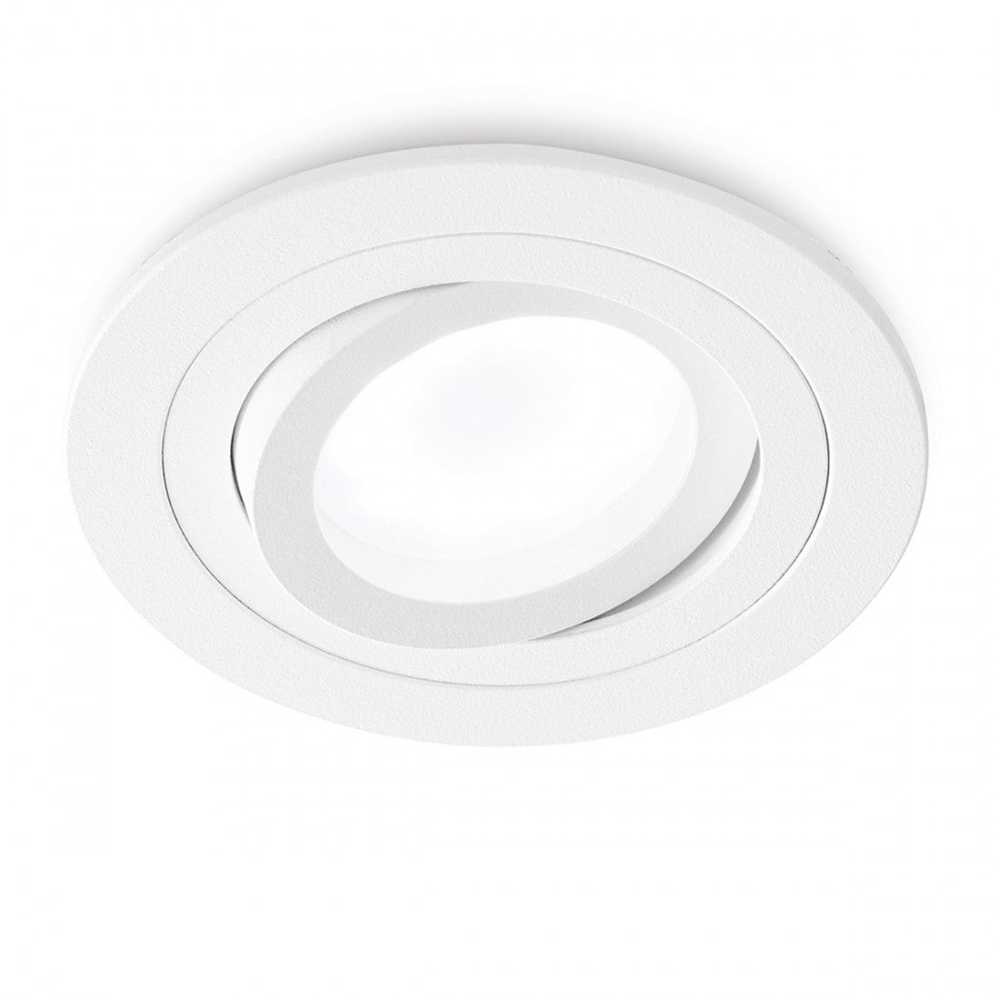 Faretto incasso gea led zenit r gfa090 gfa091 gu10 led ip20 orientabile spot cartongesso tondo, finitura metallo bianco